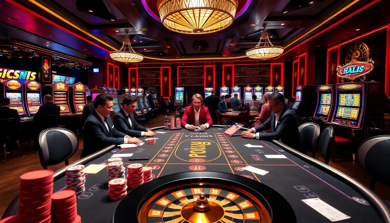 Experience the thrill of betting at https://luck8com.host/ with vibrant casino games, dealers, and poker chips.