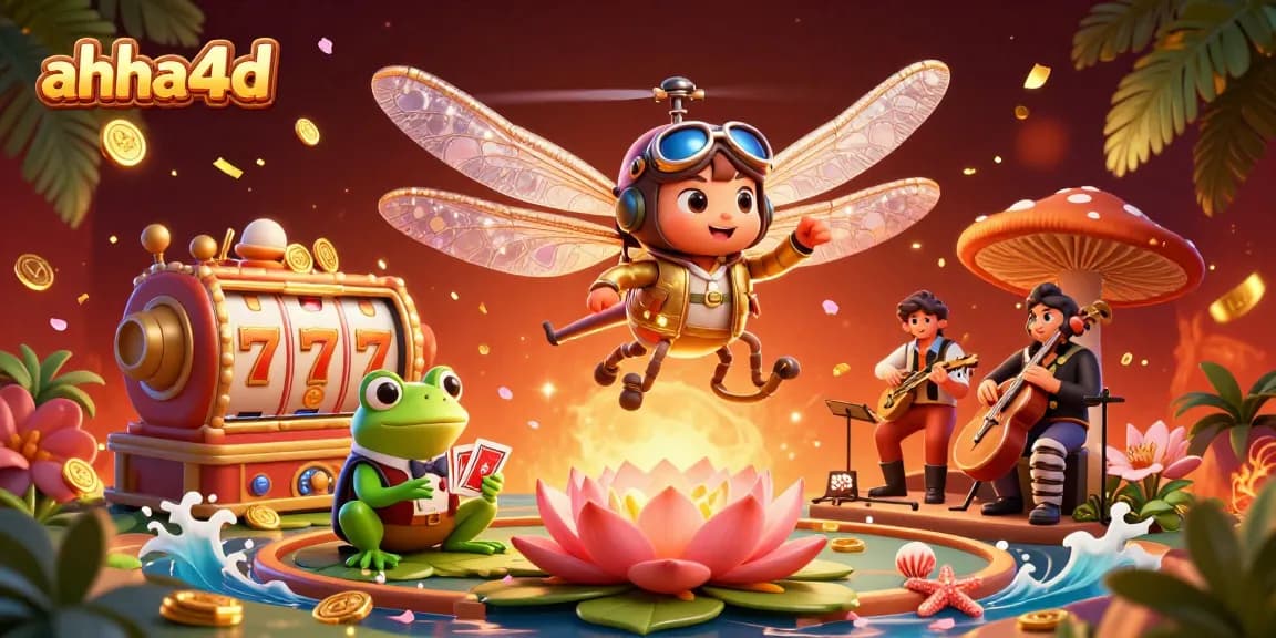 Experience the excitement of ahha4d with an illustration showcasing vibrant casino action, lively characters, and captivating game elements.