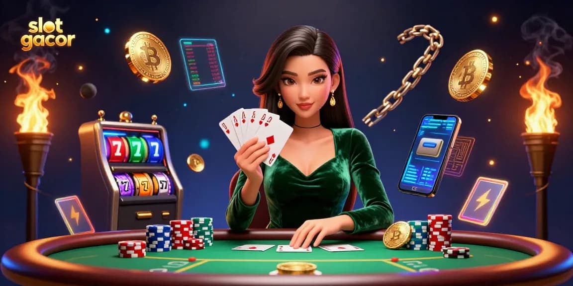 Experience the thrill of slot gacor with a stunning design featuring vibrant casino elements.