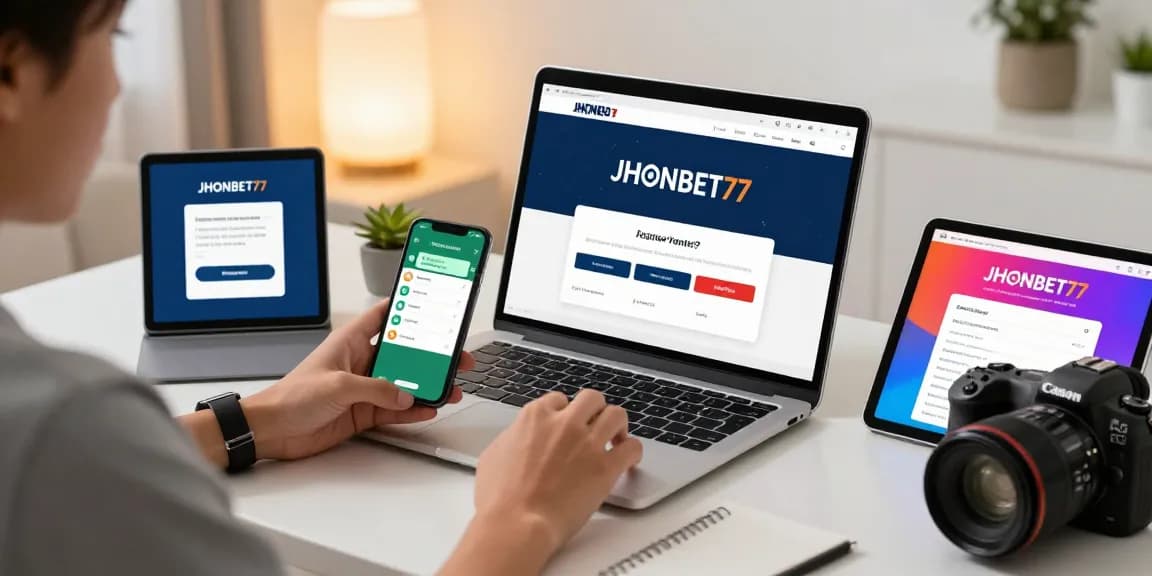 JHONBET77 LOGIN dengan pengguna mengakses layanan melalui berbagai perangkat di pusat akses digital.