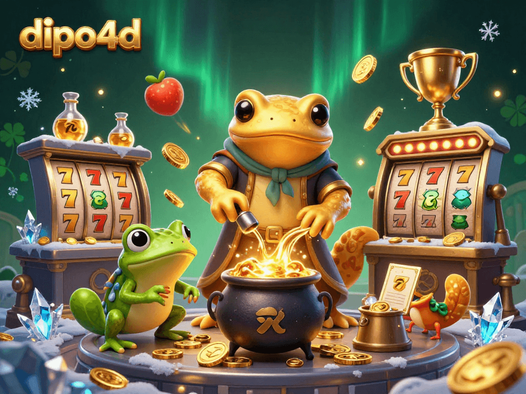 dipo4d players can witness a golden salamander alchemist creating gold coins in an enchanting casino scene.