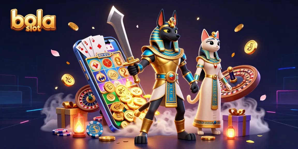 Engage with bola slot games featuring Anubis and Bastet in an exciting casino atmosphere.