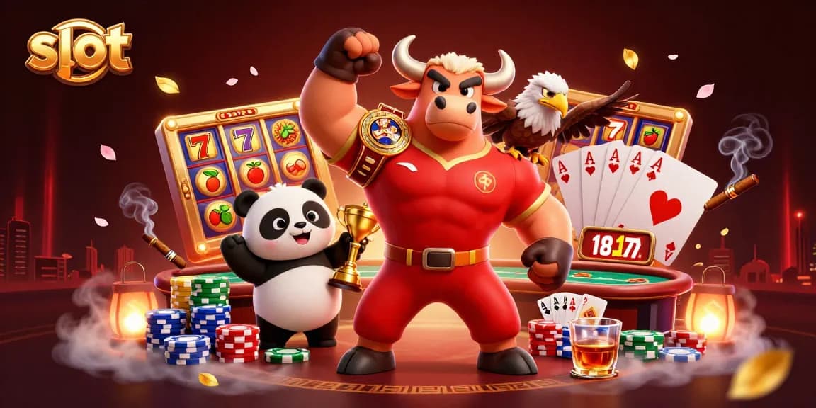 Menangkan slot gacor dengan simbol beruntung dalam ilustrasi 3D penuh warna di kasino.
