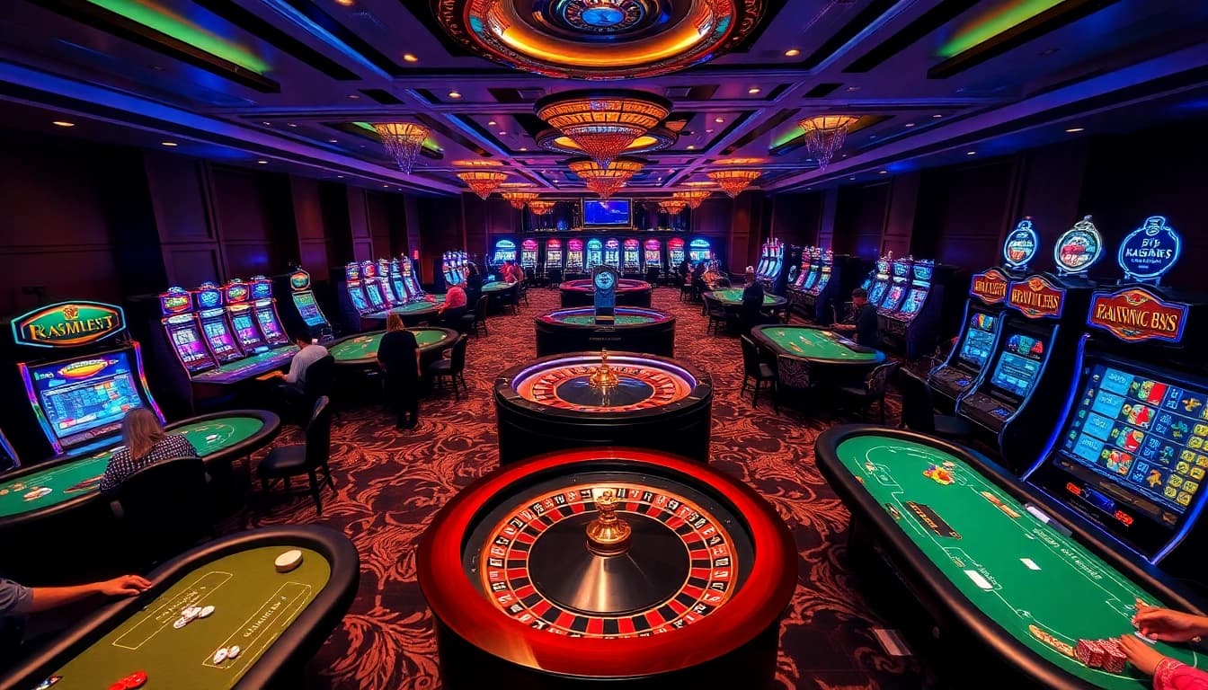 Kaisar 888 players engaging in a thrilling game of poker in a luxury casino setting.