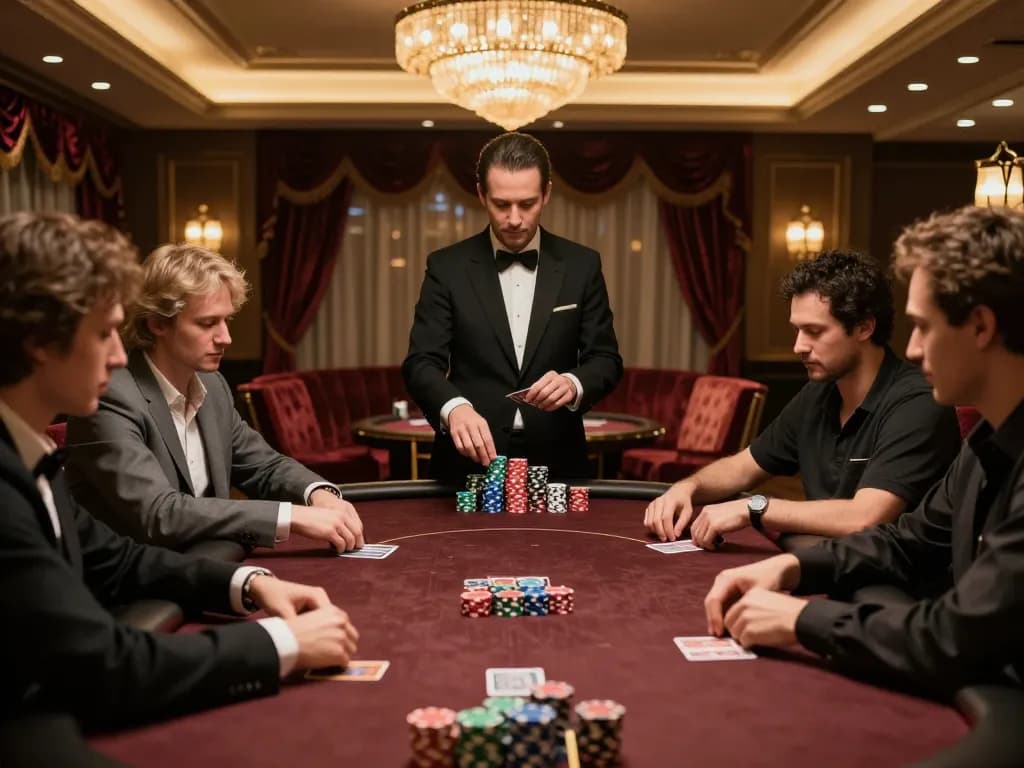 Active poker table at nhà cái Net88 showcasing professional gameplay and luxury surroundings.