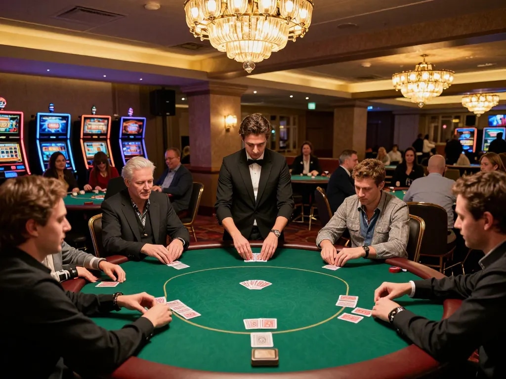Players enjoying a vibrant poker game at 78win casino, showcasing strategic gameplay and excitement
