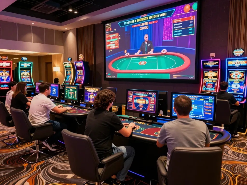 Exciting MM88 online casino gaming scene showcasing diverse players enjoying thrilling games.