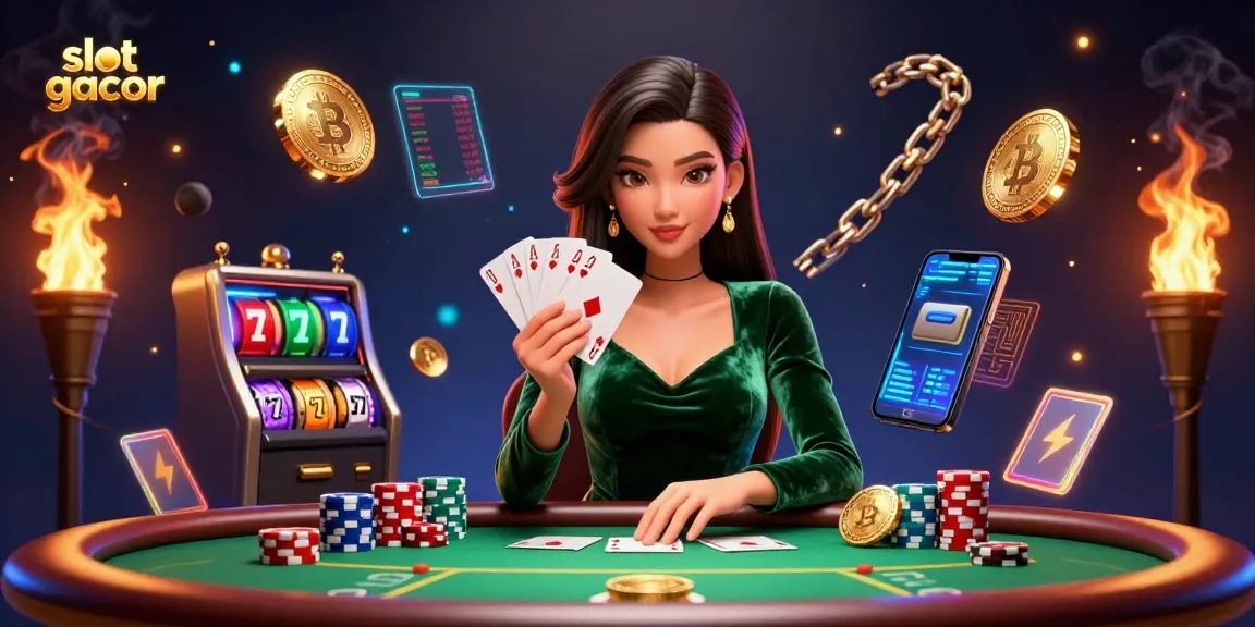 Experience the thrill of slot gacor with a stunning design featuring vibrant casino elements.