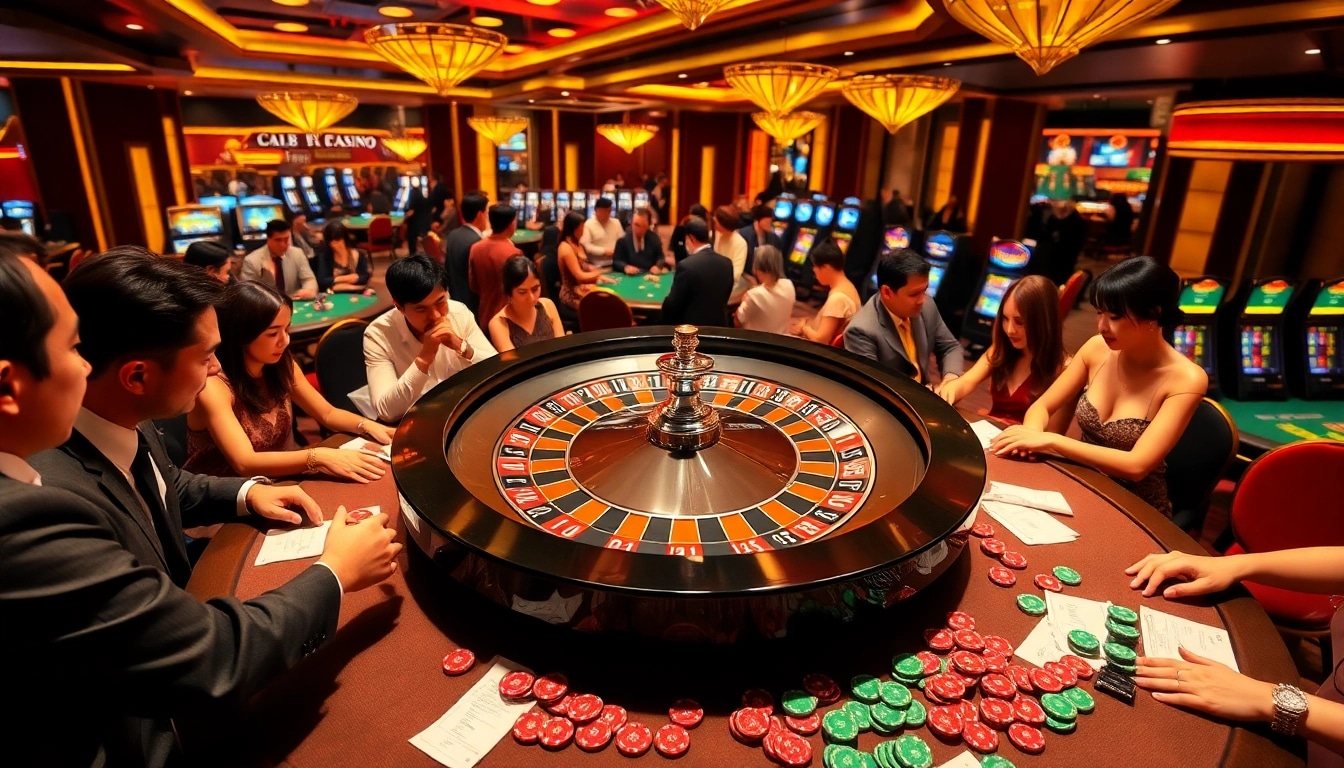 Experience the thrill of SC88 at a luxurious casino with vibrant roulette and engaging players.