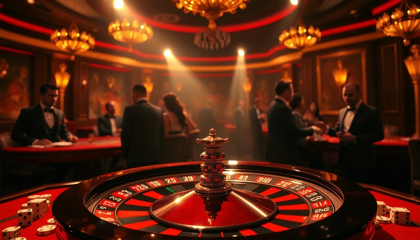 Putaran roulette tkp188 dan pemain kasino yang bersemangat.