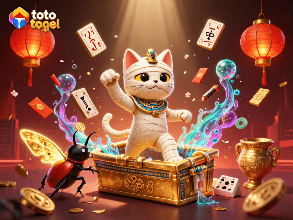 Rasakan keseruan toto togel dengan gambar kucing mummy dan scarab di kasino