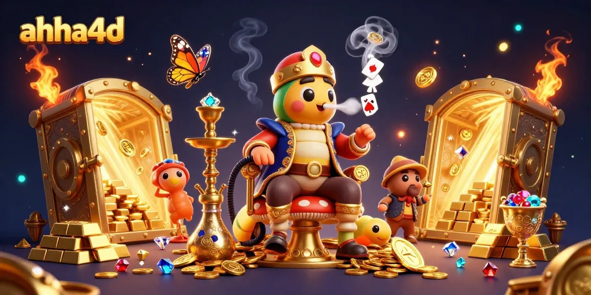 Experience thrilling gameplay with ahha4d in a vibrant casino scene filled with riches and excitement.