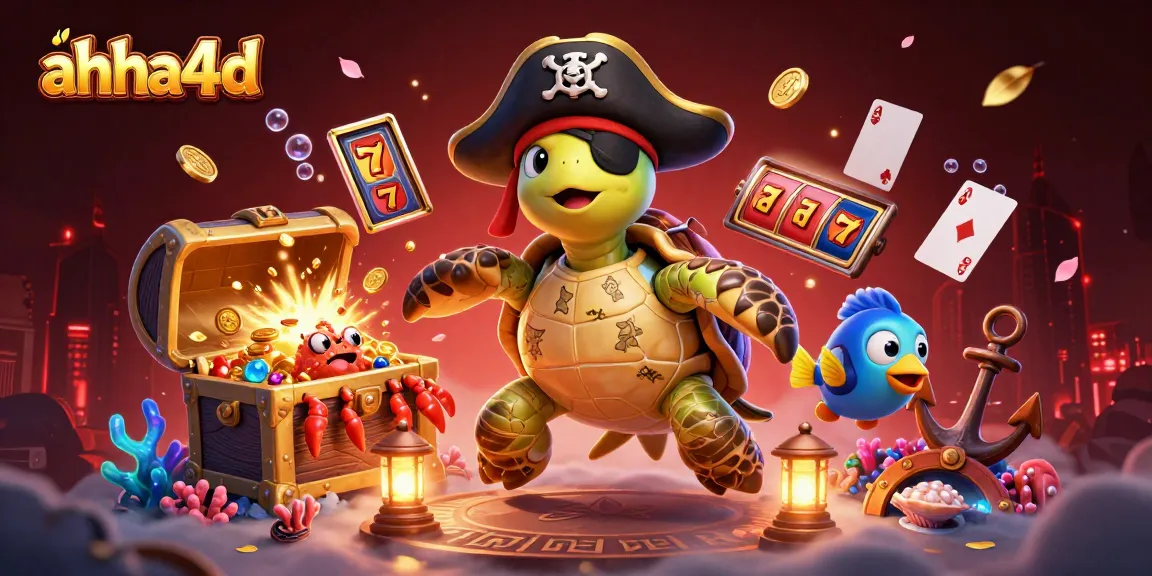 Engage with ahha4d's thrilling slot adventure featuring a treasure-hunting turtle and vibrant underwater gems.