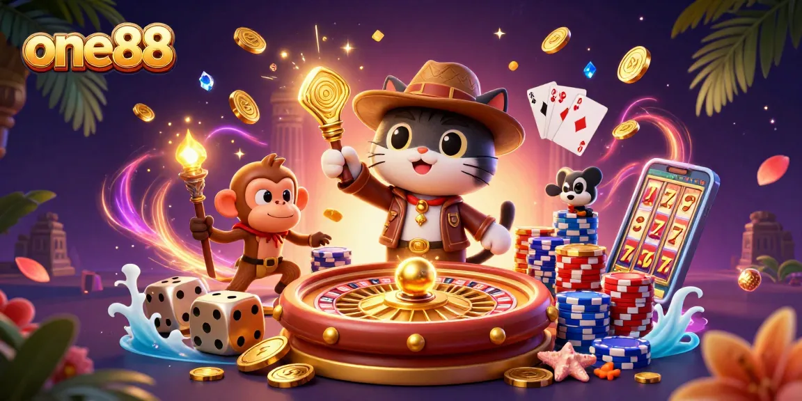 Play thrilling games at one88 and uncover golden casino treasures in a vibrant 3D adventure.