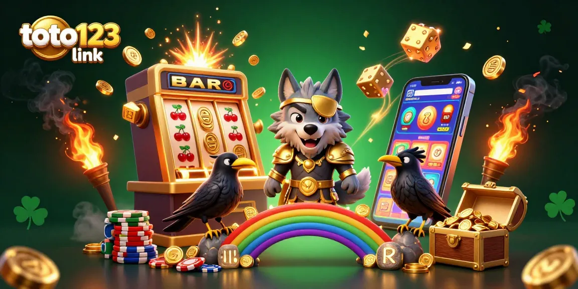 Experience the excitement with toto123 link at the slot machine jackpot, featuring Odin and ravens.