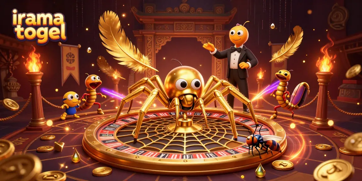 Experience thrilling action with irama togel as a golden spider spins a roulette web, creating an engaging visual scene.