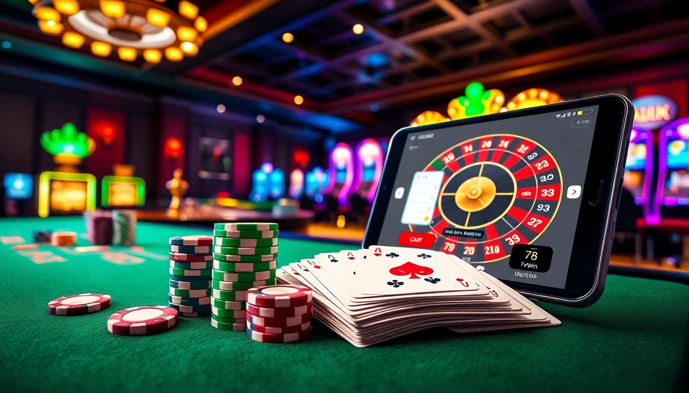 Engaging in thrilling gameplay with Link vào 78Win, featuring vibrant casino elements and excitement.
