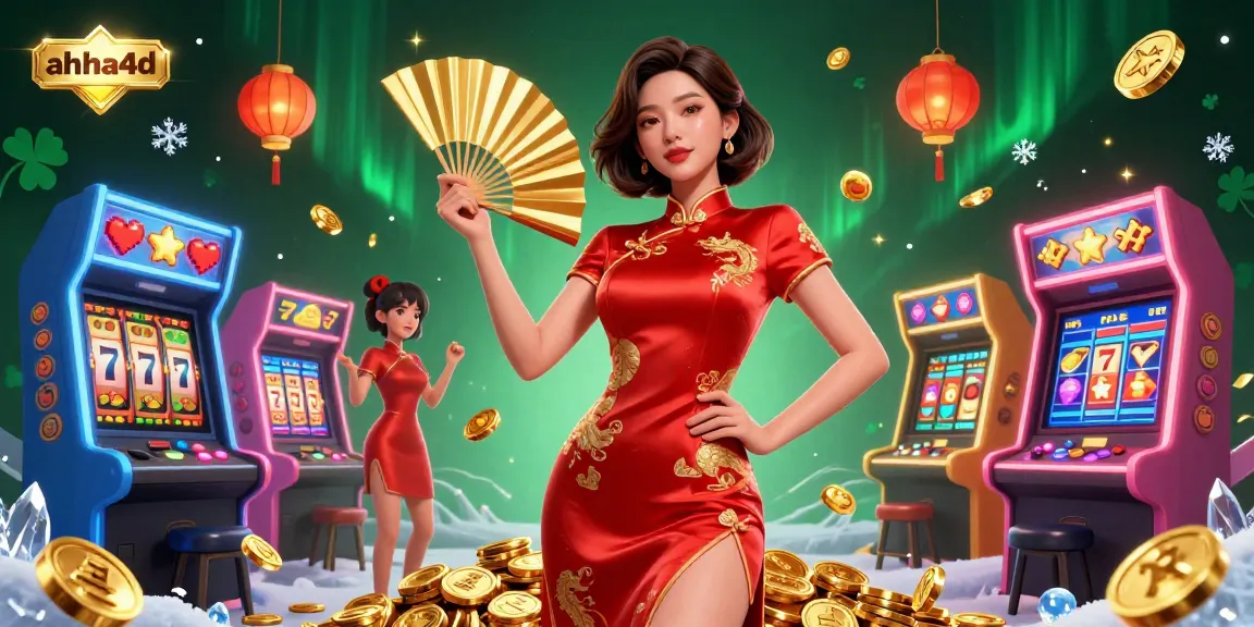 Engage in thrilling adventures at ahha4d while spinning vibrant slot reels surrounded by lanterns and coins.