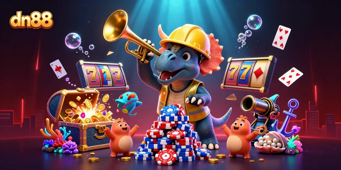 Celebrate winning strategies at dn88 with this animated casino scene featuring vibrant gaming action.