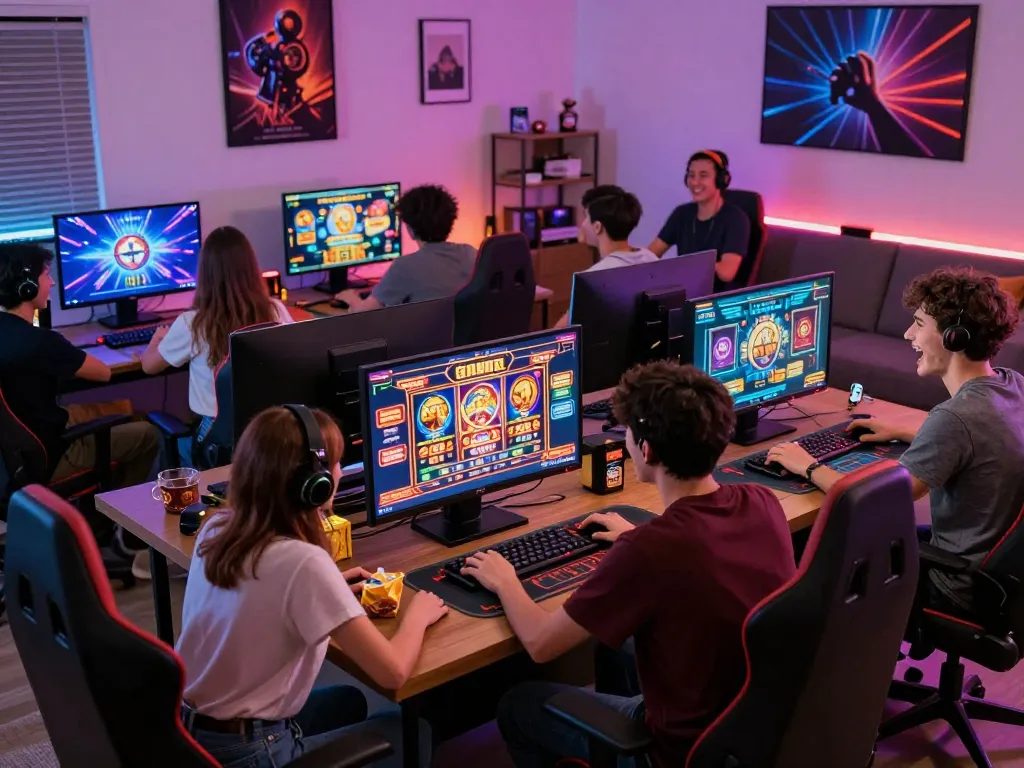Engaging online gaming atmosphere showcasing players enjoying https://hit-club.me/ with colorful game displays and a fun environment.