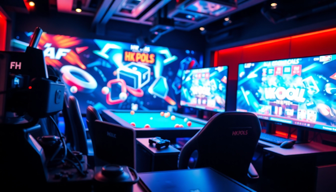 Menampilkan momen seru permainan HK Pools di https://thebjh.com/ dengan pemain berfokus di setup gaming modern.