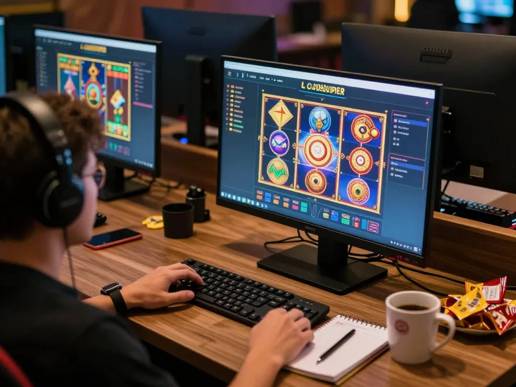 Engaging in exciting online gaming with LGOSUPER on multiple screens, showcasing vibrant gameplay.