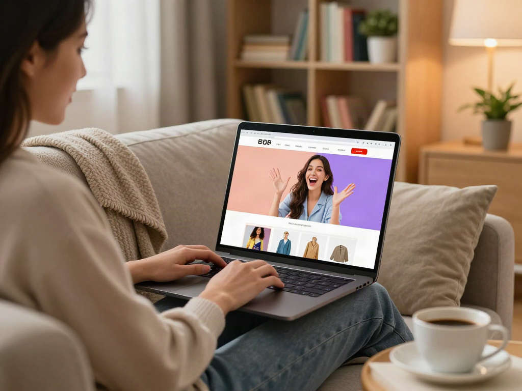 Vibrant online shopping experience with link alternatif bro138 showcased in a cozy home setting.