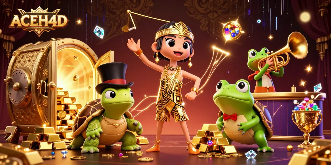 Experience the excitement of ACEH4D with vibrant characters and dazzling casino treasures.