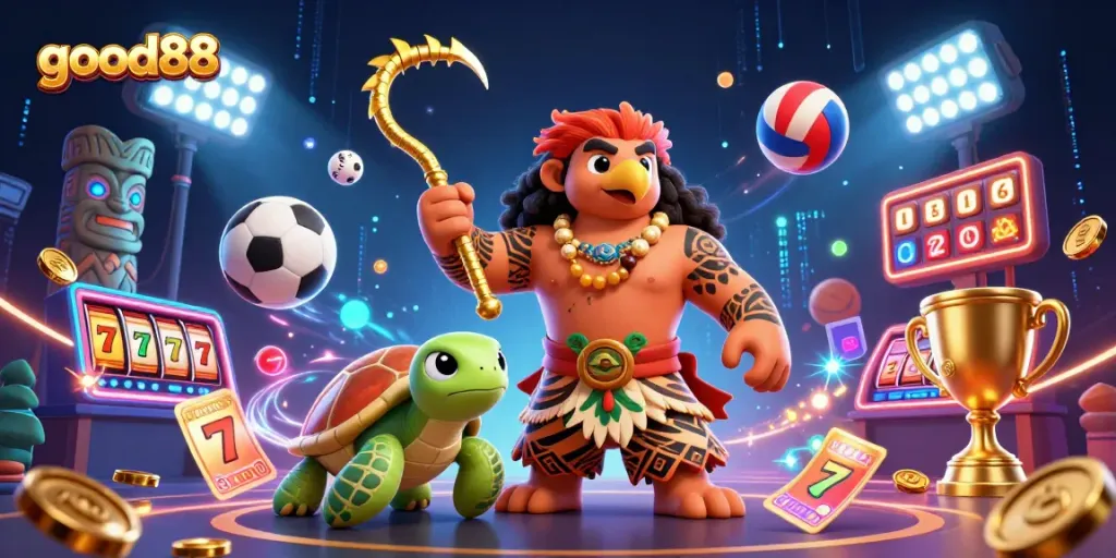 Engage in thrilling gameplay at good88 with dynamic casino elements and colorful 3D characters.
