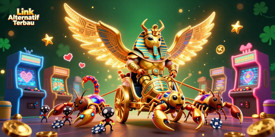 Engage with the latest Link Alternatif Terbaru featuring a vivid 3D casino scene showcasing excitement.