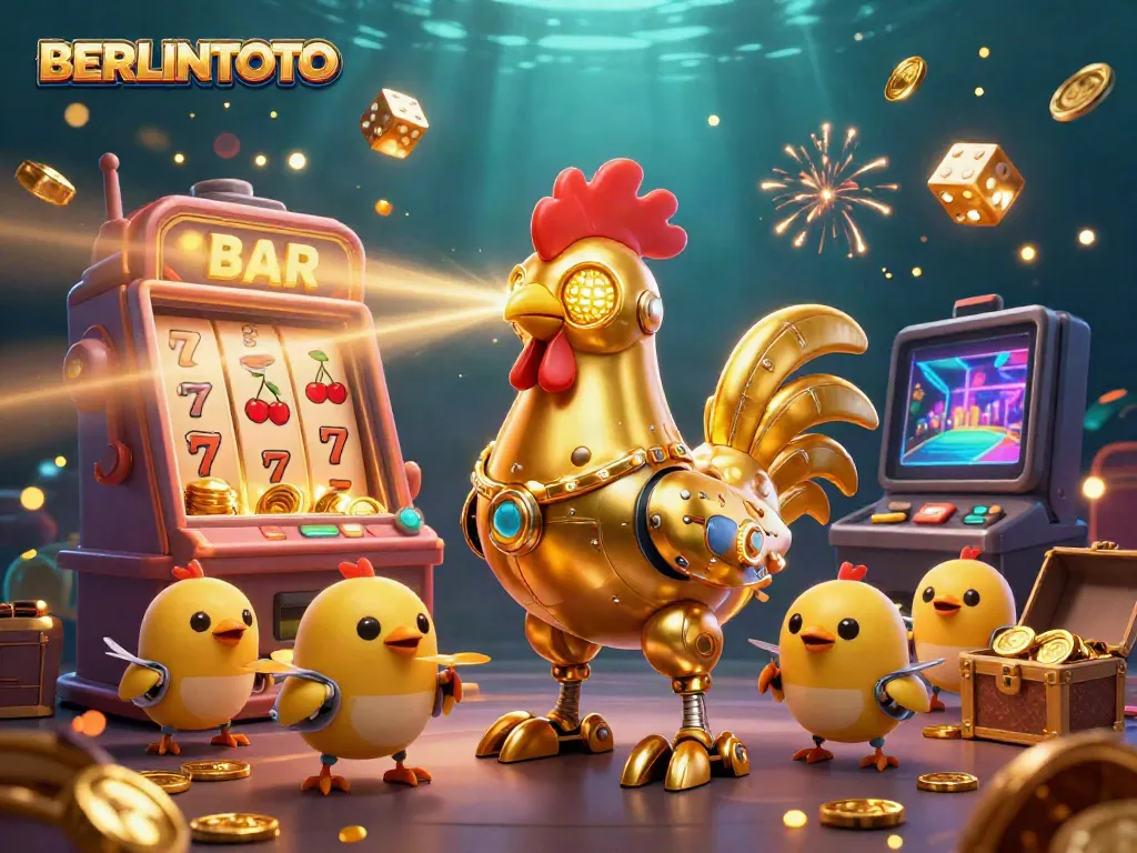 Experience thrilling slots with BERLINTOTO, where golden rooster robots unleash jackpots and fun.