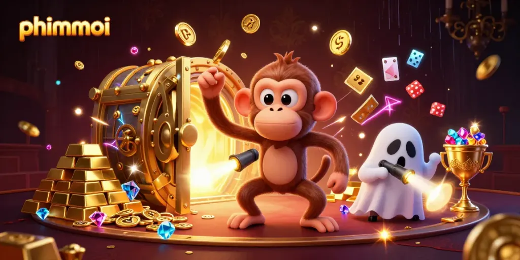 Engage with phimmoi, featuring a playful ghost and puppy exploring a mystical casino