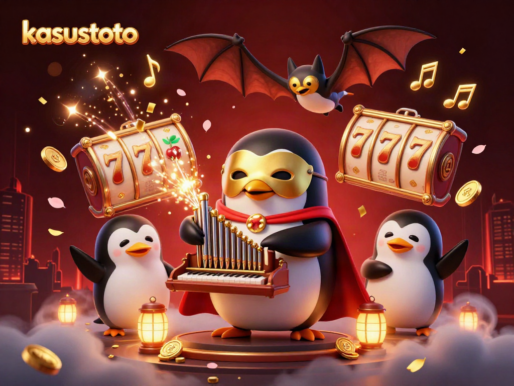 Kasustoto hadir dengan tema permainan slot yang menarik, menampilkan karakter penguin opera dan elemen keberuntungan lainnya.