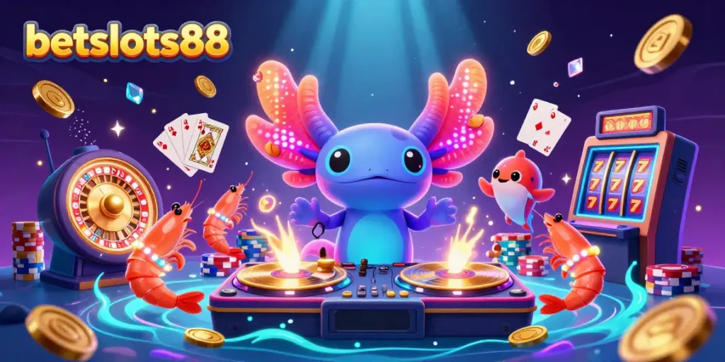 Menangkan permainan judi online di betslots88 dengan ilustrasi kasino ceria.