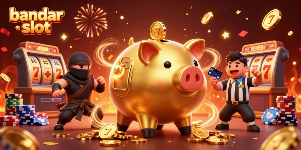 Menangkan jackpot dengan bandar slot dalam ilustrasi 3D yang penuh suasana meriah.