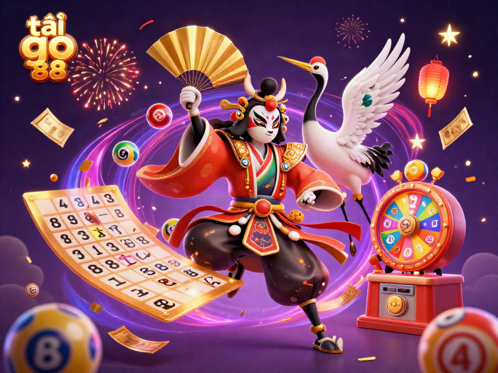 Experience excitement as you tải go 88, surrounded by colorful game elements in a vibrant celebration scene.