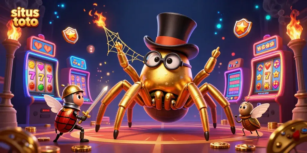 Situs toto menampilkan tarantula emas memimpin petualangan para penjudi dengan slot menggiurkan.