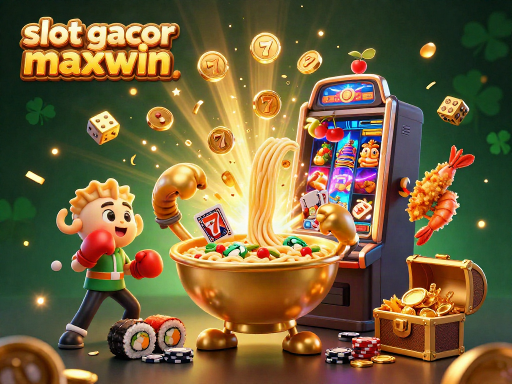 Experience thrilling gameplay with slot gacor maxwin, featuring a vibrant casino scene with dynamic characters and explosive jackpots.