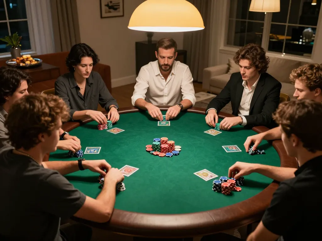 Players strategizing their bets at an exciting poker game, highlighting go8s in action.