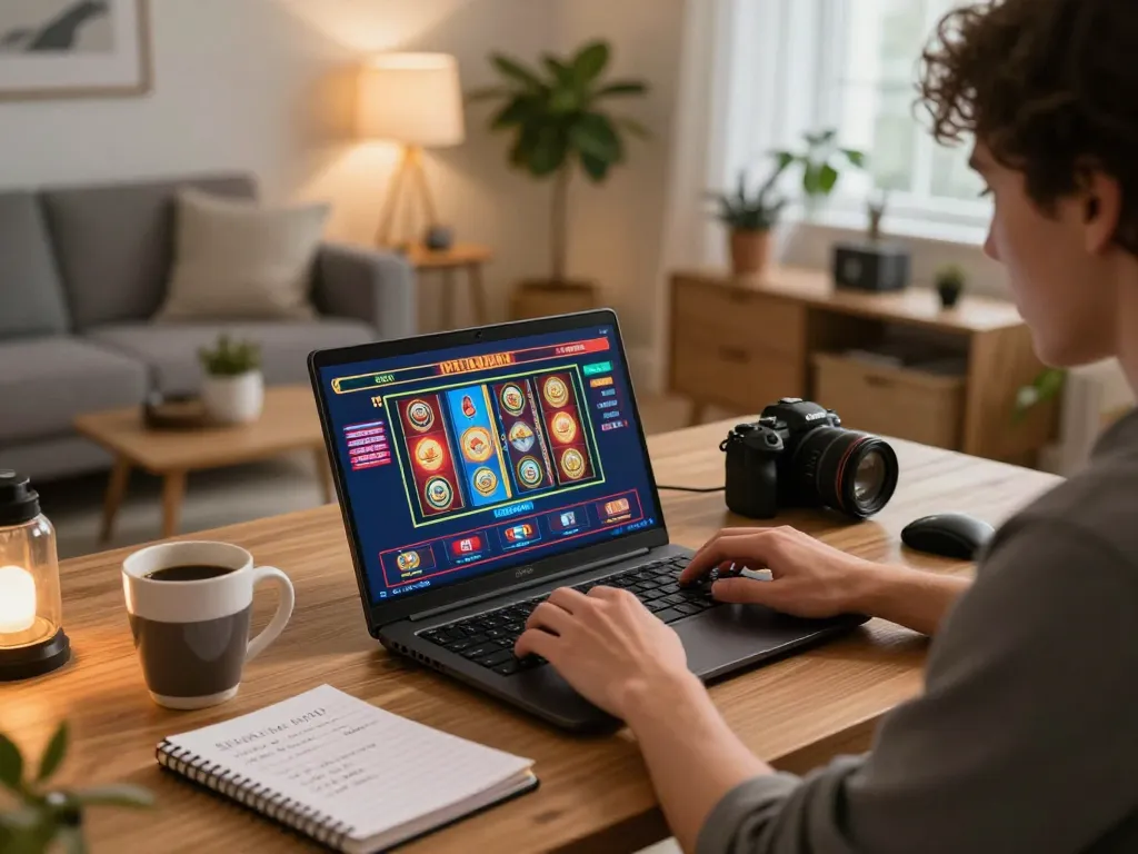 Player enjoying exciting online gaming at 98win98 with strategic notes on the table.
