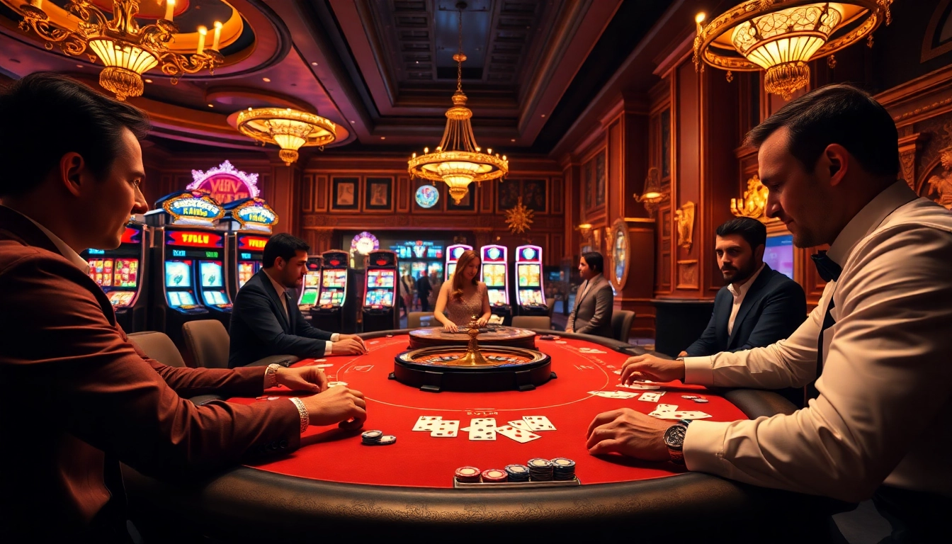 Rasakan kegembiraan Emastoto di meja poker yang elegan, dipenuhi elemen kasino yang berwarna-warni.