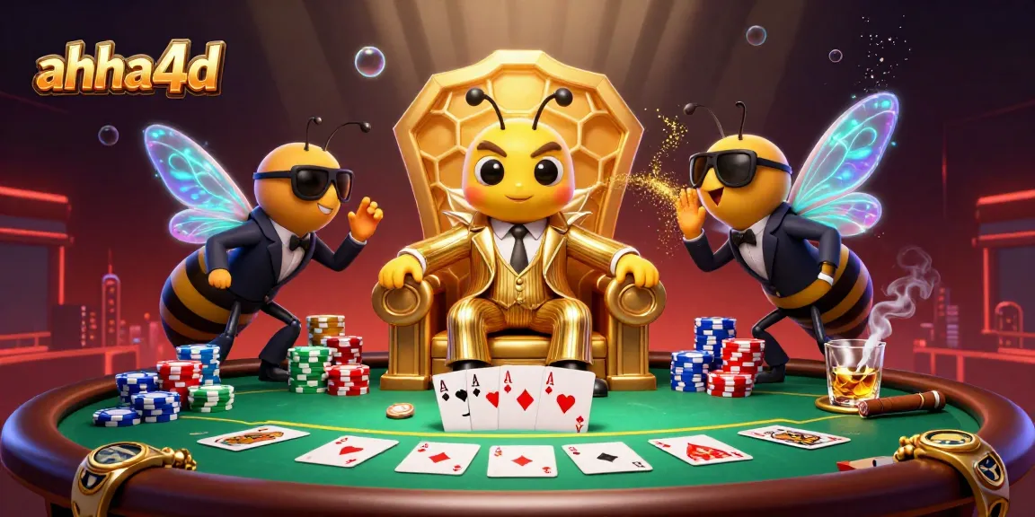 Engage with ahha4d while showcasing a dynamic poker scene with thrilling action and vibrant characters.