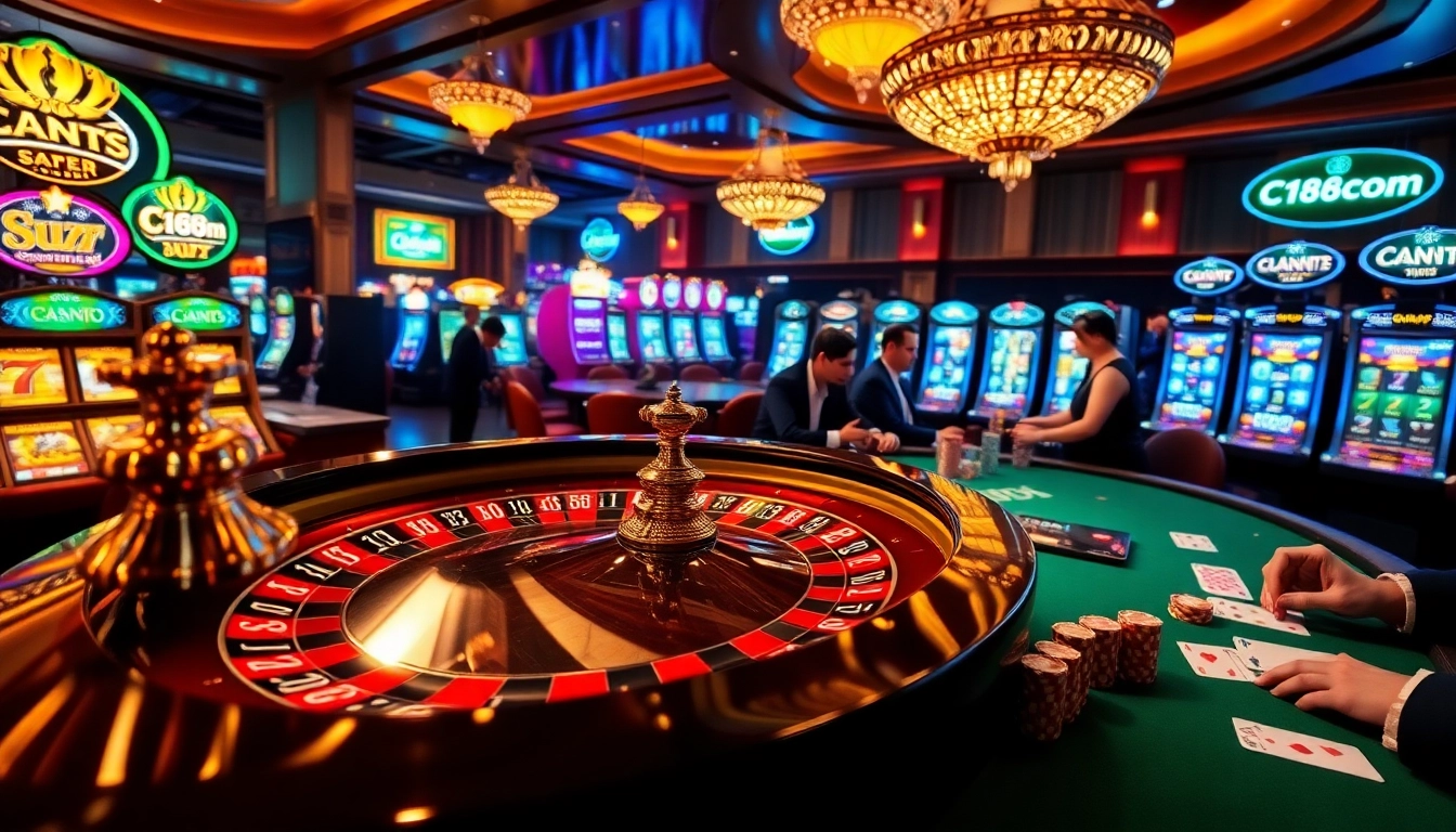 Experience high-stakes excitement at C168com casino with vibrant roulette and poker activities.