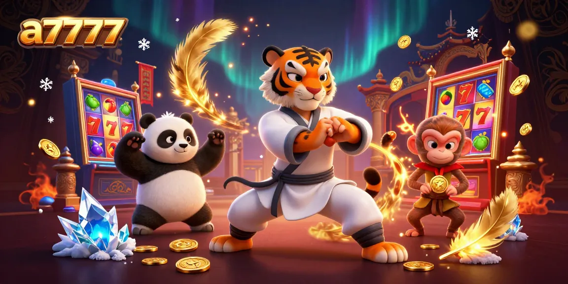 Experience dynamic fun with a7777 at this vibrant casino scene featuring characters in action.