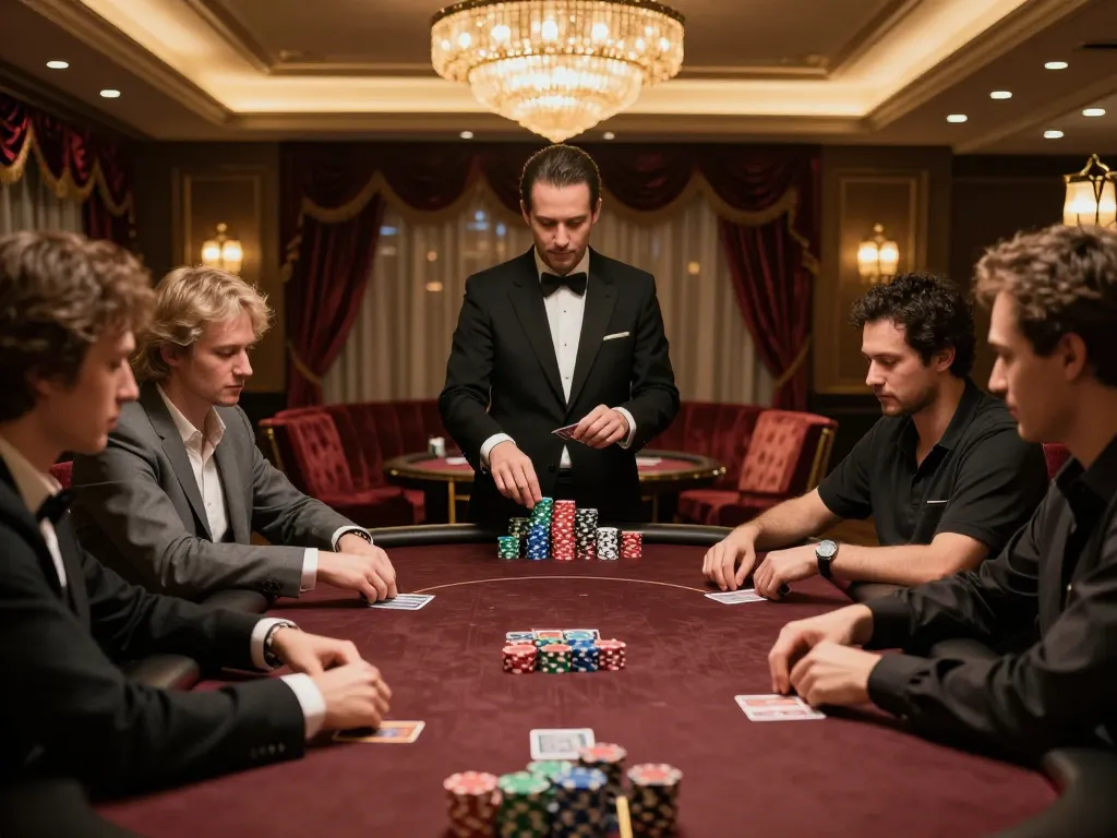 Active poker table at nhà cái Net88 showcasing professional gameplay and luxury surroundings.