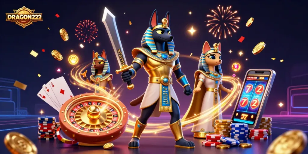 Experience thrilling gameplay at DRAGON222 with powerful symbols and vibrant casino elements.